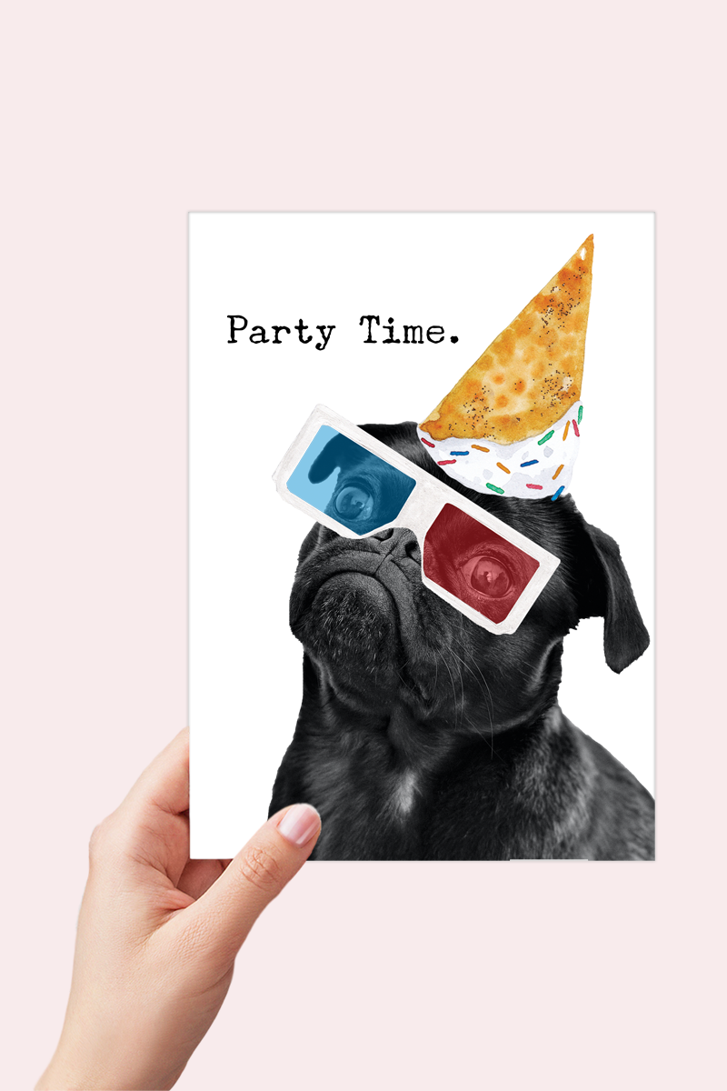 Pug Dog Funny Birthday Card - Card for all Celebrations